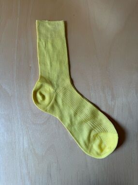 Maria La Rosa Yellow Ribbed Mid Calf Sock